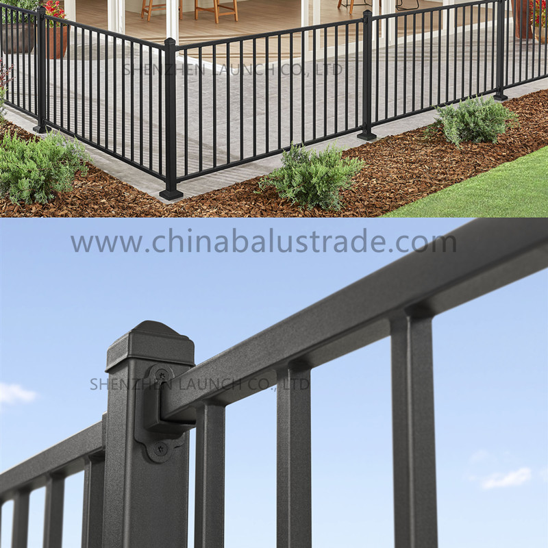 Black steel architectural design outdoor guard rail kit