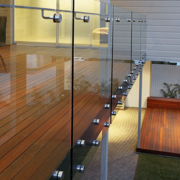 Brushed Stainless Glass Rail Glass Standoff with Rubber and Bolt