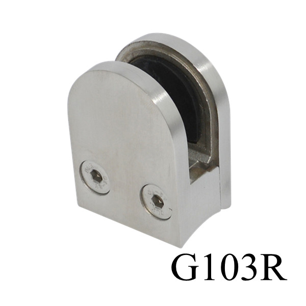 G103R collier inox rond en verre pour le verre 6-8 mm et un poste de main courante ronde