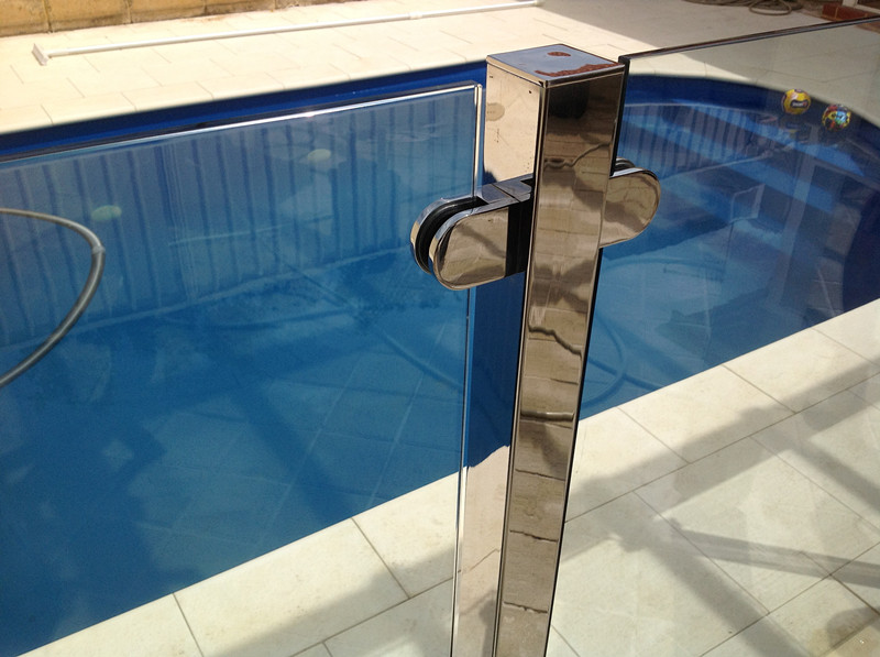 Glass Railing Baluster Post Stainless Steel Glass Clamp in Black Matt Finish for 8-12mm Thickness