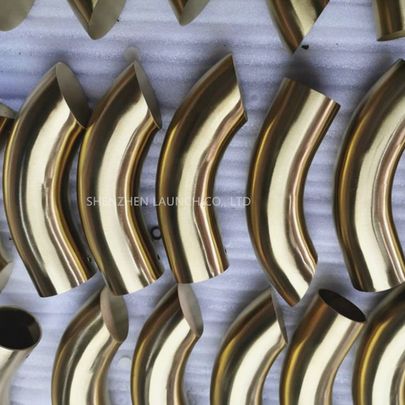 Gold color plated stainless steel tube elbow connectors