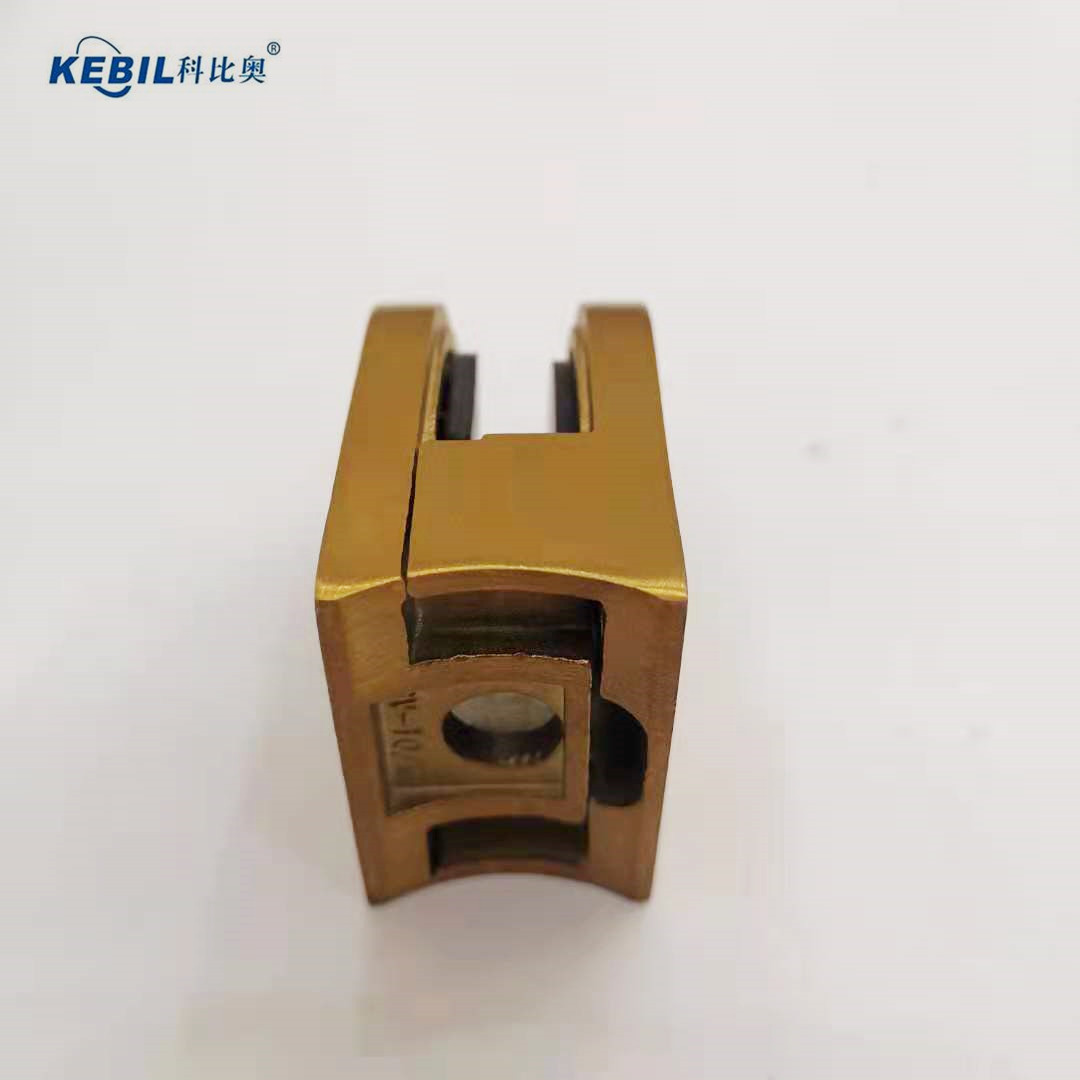 Golden surface glass clamp for gold glass railing project