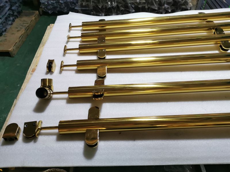 Luxurious golden glass railing for your home decoration