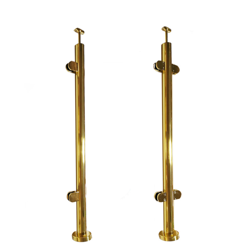 Polished Gold Finish Stainless Steel Glass Balustrade Post