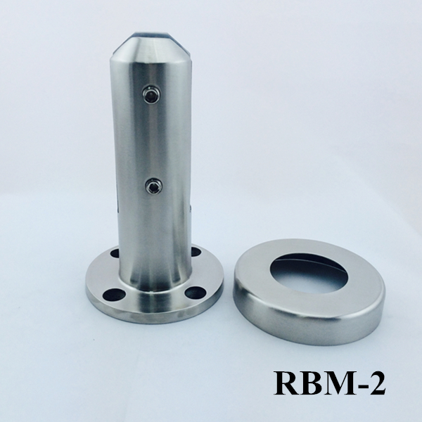 Protective glass fence round base plate glass spigot RBM-2