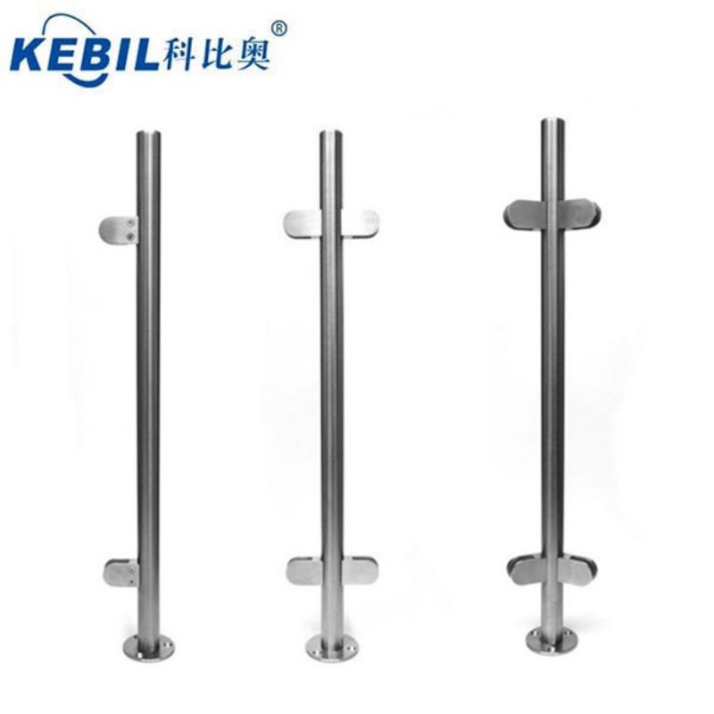 Round or square stainless steel balustrade baluster semi-frameless glass railing swimming pool fencing balcony glass railing