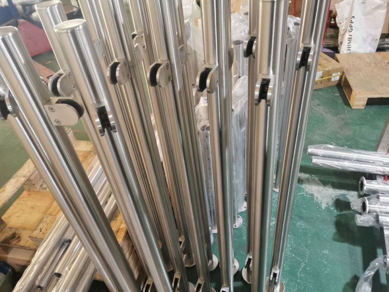 Round or square stainless steel balustrade baluster semi-frameless glass railing swimming pool fencing balcony glass railing