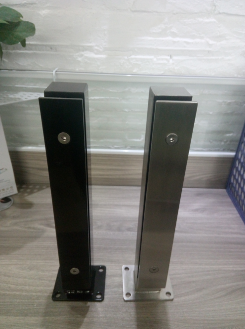 Semi-frameless short mini square posts for aluminum and stainless steel glass railing system