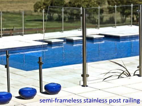 Shenzhen Launch stainless steel 316 semi frameless glass pool fencing post