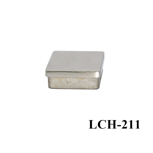 Vierkant inox eindkap voor leuning LCH-211