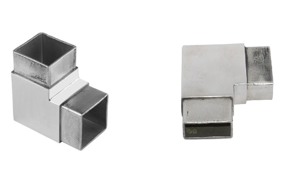 الفولاذ المقاوم للصدأ 90 درجة 2-طريقة موصل أنبوب مربع