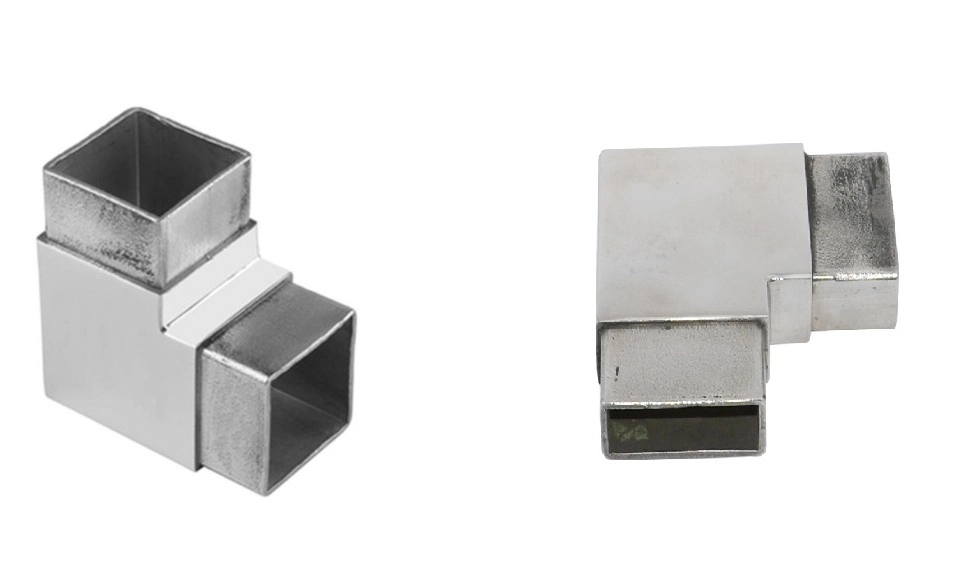 China Stainless Steel 90 Degree 2-way Square Tube Connector manufacturer