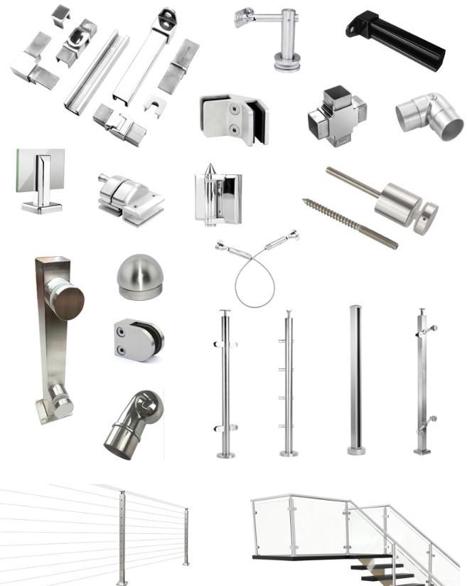 Stainless Steel Glass Pool Fence Glass Railing Balustrade Hardwares