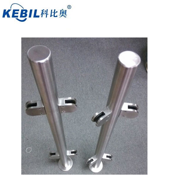 Stainless Steel Newel Post With 90 Angles Glass Clamp Handrail Post