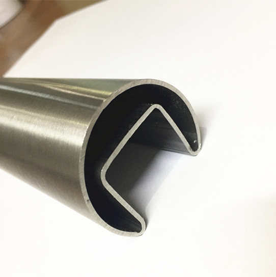 Tubo de tubo de ranura de acero inoxidable para balaustrada de barandilla de vidrio