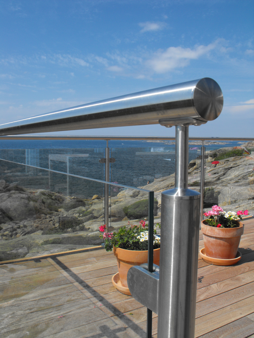 diseño moderno de vidrio barandilla de acero inoxidable barandilla puesto de barandilla de balcón