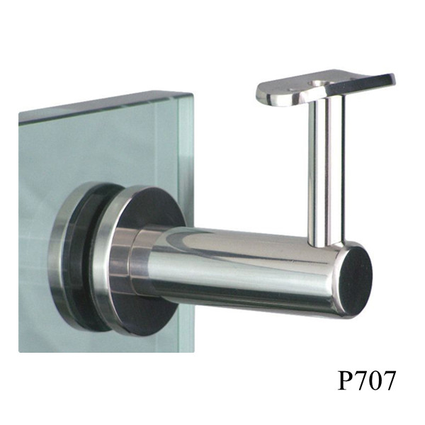 Stainless steel 12mm glass to round handrail bracket P707