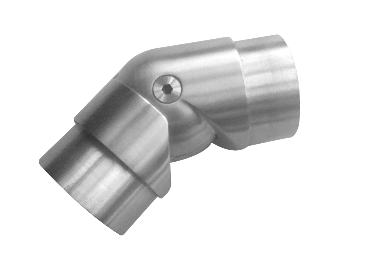 Conector de tubo ajustável em aço inoxidável para poste de corrimão