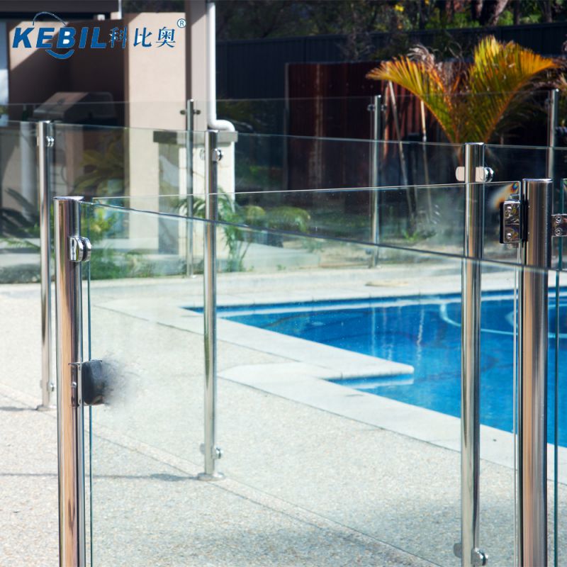 Stainless steel glass balustrade post for semi-frameless glass railing for swimming pool or balcony