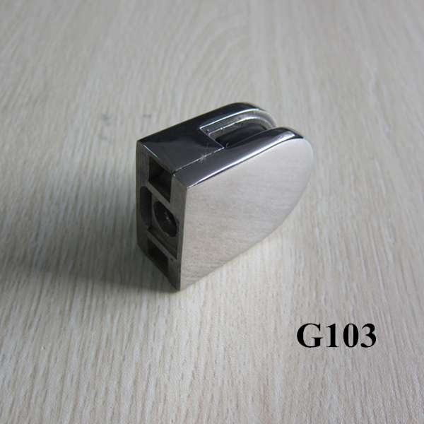 Stainless steel standard D glass clamp for 6mm thickness glass G103