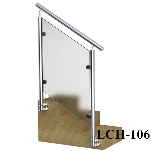 Lado barandilla de vidrio Escalera de montaje para el uso de interior o al aire libre