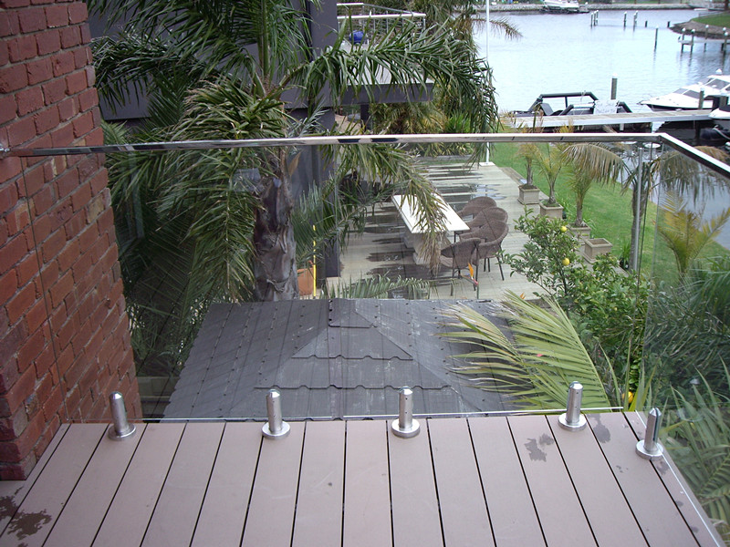 U-vorm roestvrijstalen leuning vierkante sleuven voor glasvezel reling outdoor glazen balustrade pijp