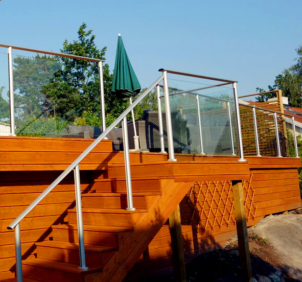 garde-corps en verre après en aluminium pour la conception de balcon