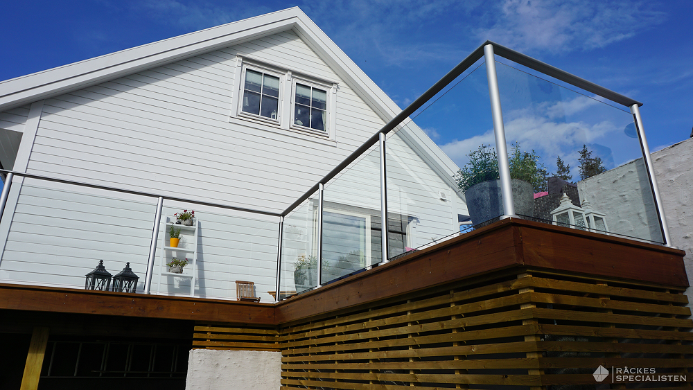 aluminum post glass railing for outdoor balcony