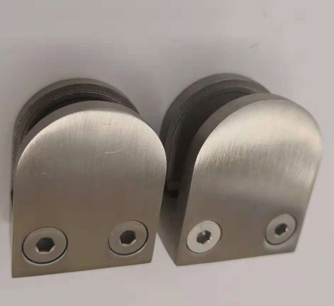 brushed 316 stainless steel D glass clamps for glass railing design