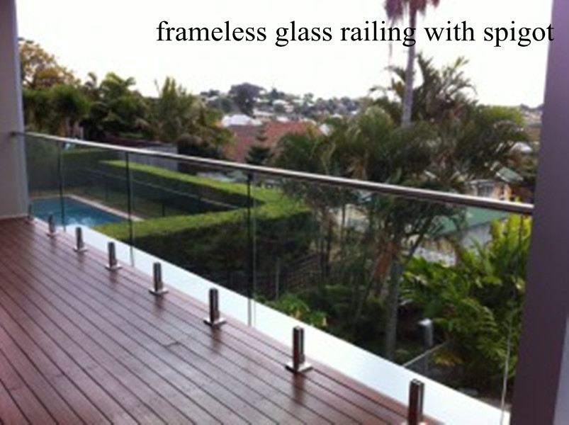 frameless glass railing with stainless steel glass spigot(SBM)