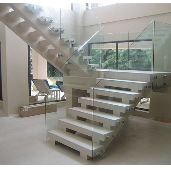 barandilla de vidrio sin marco con el soporte enfrentamiento vaso de acero inoxidable para el fabricante de porcelana de la escalera