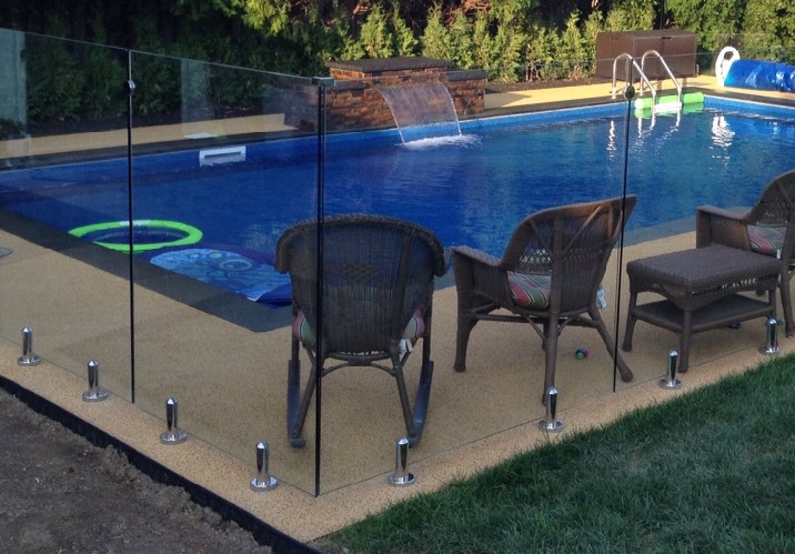 frameloze mini post glazen zwembad omheining toplager exterieur dek reling