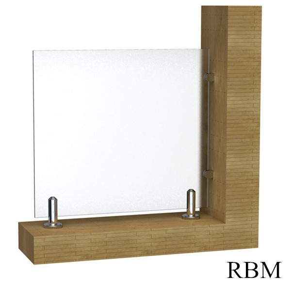 Mini poste redondo placa base de vidrio sin marco balcón 12mm claro cristal templado