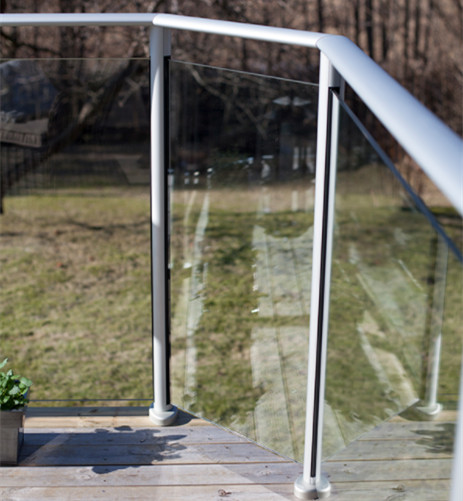 con recubrimiento en polvo de aluminio poste barandilla de vidrio para piscina de esgrima / balcón barandilla