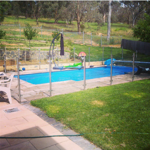 semi framless glass pool fencing ,stainless steel glass pool fence