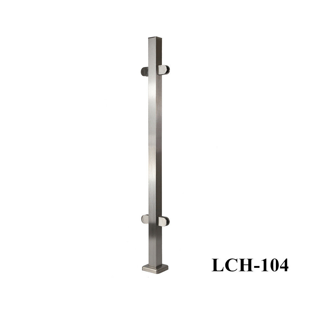 ανοξείδωτο ατσάλι 2 τετραγωνικών γυάλινων κιγκλιδωμάτων LCH-104