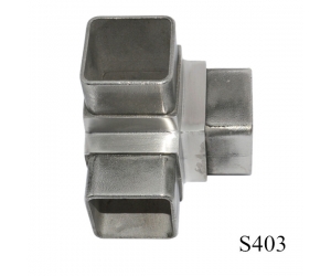 acciaio inox a 3 vie connettore tubo quadrato S403