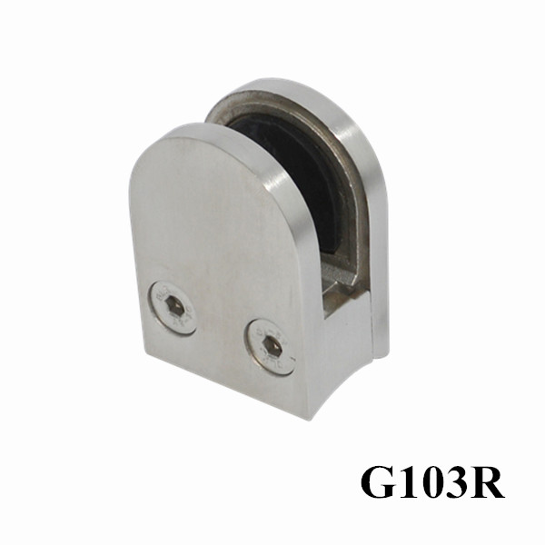 stainless steel D shape round glass clamp for 8-12mm tempered glass
