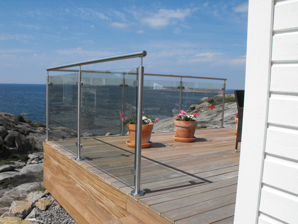 inox système de garde-corps de verre et d'acier de balcon