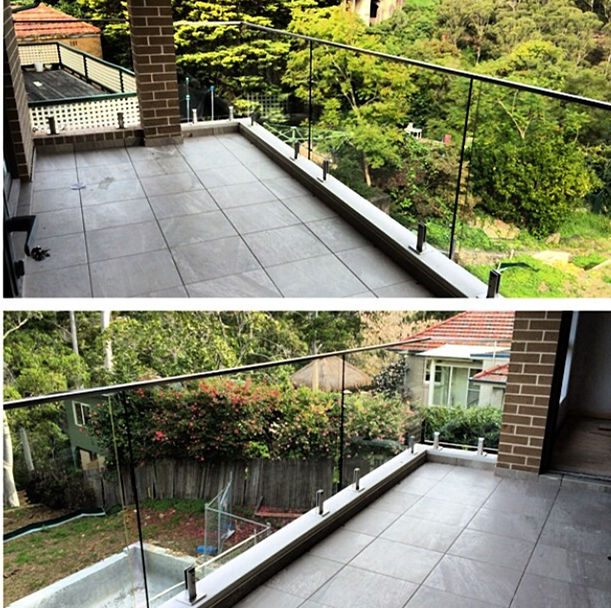 stainless steel glass spigot frameless glass railing balustrade balcony deck design
