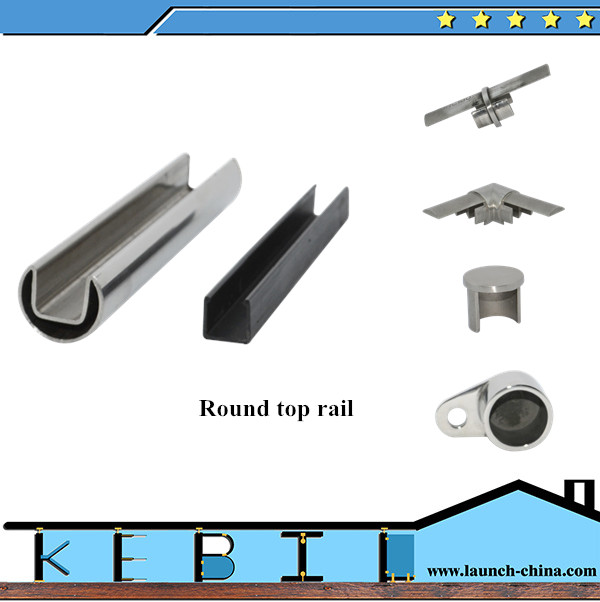 aço inoxidável mini-rail superior para trilhos de vidro