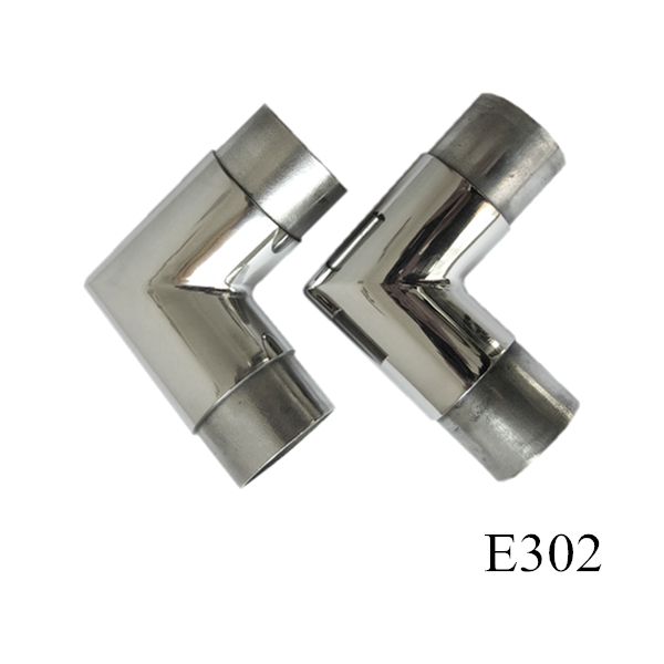 stainless steel round tube connector two way 90 degree E302