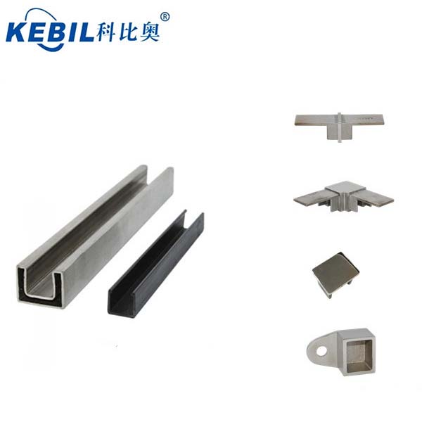 stainless steel square mini top rail fittings for glass handrail system