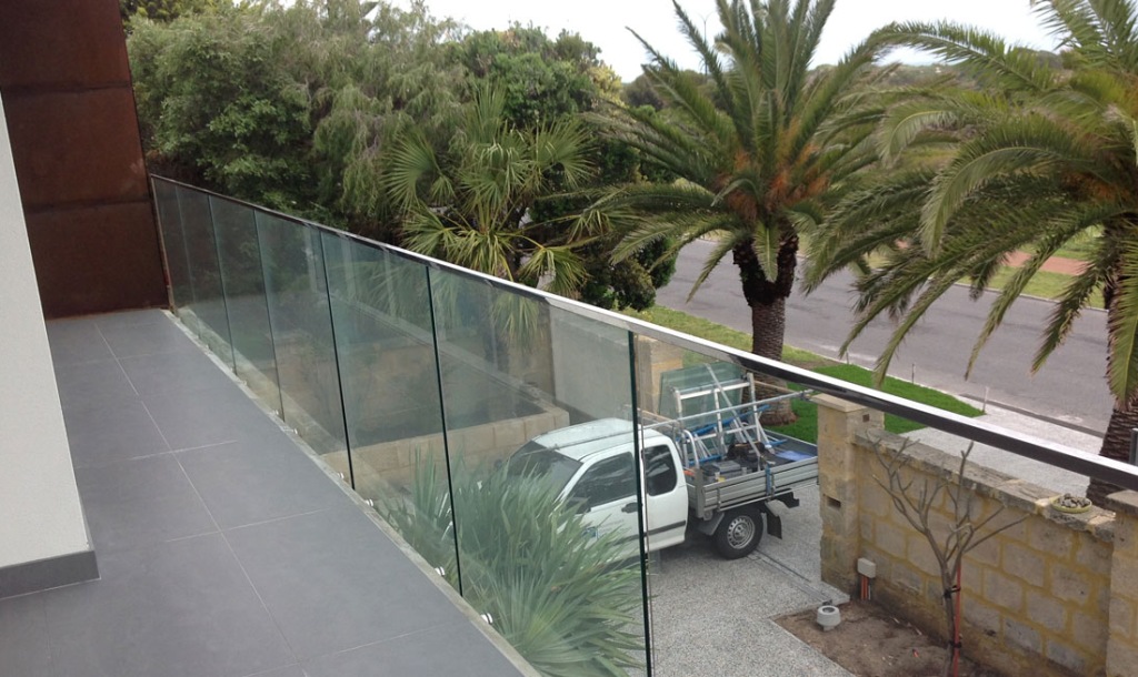 stainless steel top rail balcony glass railing design