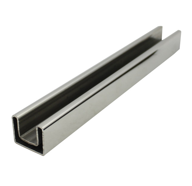 superficie superior del riel de acero inoxidable para la barandilla de vidrio de 12 mm