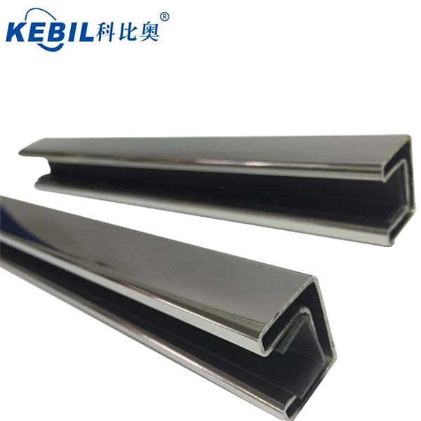 stainless steel tubing with slot for 12mm glass