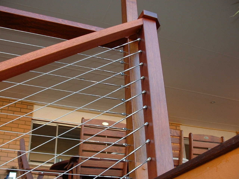 balcón de acero inoxidable de diseño barandilla de cable