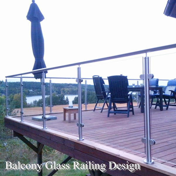 diseño de vidrio balcón vistas ininterrumpidas de acero inoxidable barandilla
