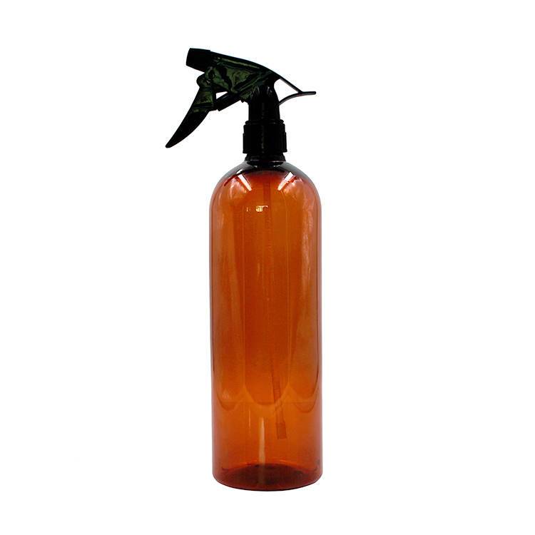 1L Amber PET Boston Round Bottle