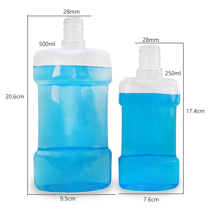 250 ml 500 ml Mundwasserverpackung Plastikflasche